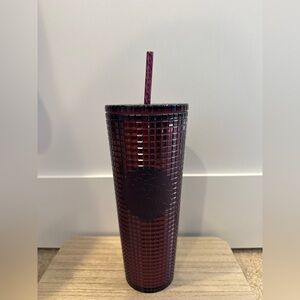 Starbucks Dark Purple Textured Tumbler with Straw